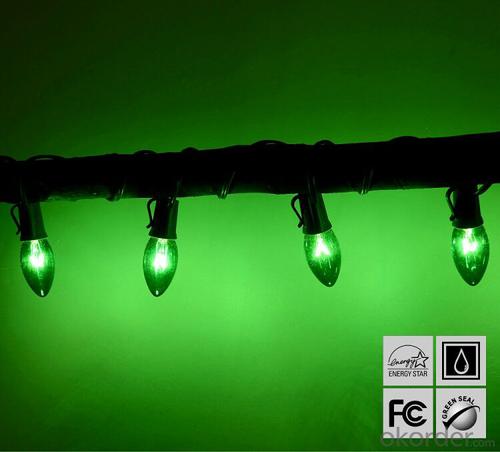 Green C7 LED Bulb Light String for Outdoor Indoor Wedding Christmas Party Decoration System 1