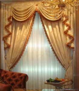 customized size roman curtain with matching window curtain System 1