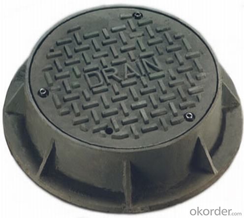 Square or Round iron Manhole cove / Ductile iron Manhole Cover for Municipal System 1