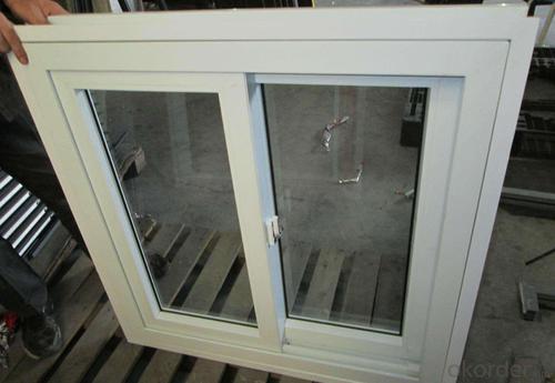 Pvc sliding window double glass with mosquito net 80 88 series plastic frame Horizontal System 1