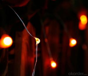 Orange Copper Wire String Lights for Outdoor Indoor Wedding Christmas Festival Decoration