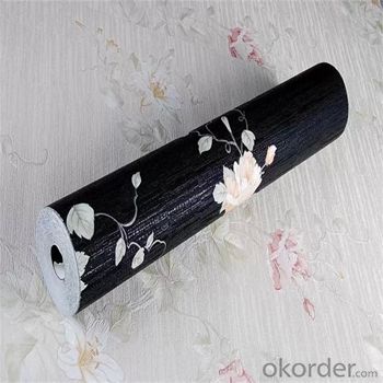 Wallpaper Modern Coffee Color Brick Style Beautiful Flower PVC Wallpaper System 1