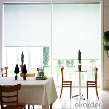 Roller Blinds With Embroidered Sheer Voile Curtain Fabric System 1