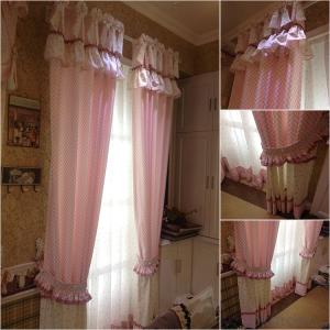 China print flowers curtain with metal track System 1