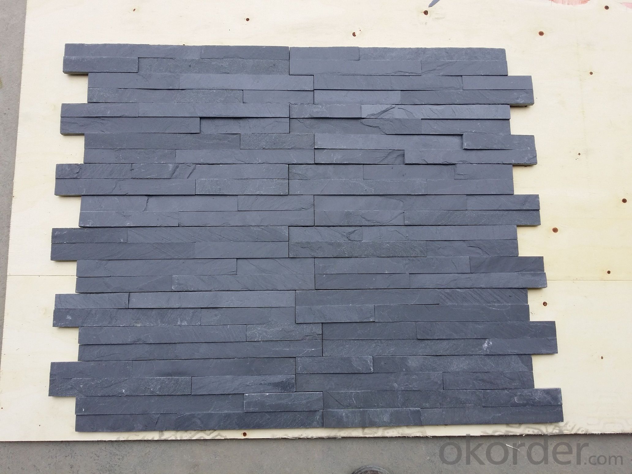 Wall stone panels black slate wall stone cladding ledger panels