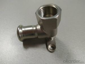 Stainless Steel Sanitary Fitting 90deg Angle Adaptor with Wall Plate 15/22/28mm 316L