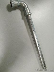 Stainless steel sanitary fitting 90deg elbow with pipe 15mm 316L