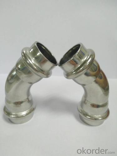 Stainless steel press fitting 45° bend V Profile 22mm V Profile 304 System 1