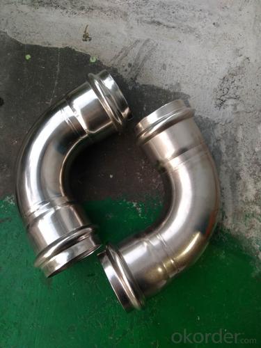 Stainless Steel Sanitary Fitting 90deg Elbow 76.1mm V Profile 316L System 1