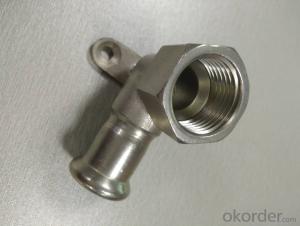 Stainless steel sanitary fitting 90° Elbow with Wall Plate 15mm 316L