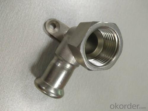 Stainless steel sanitary fitting 90° Elbow with Wall Plate 15mm 316L System 1