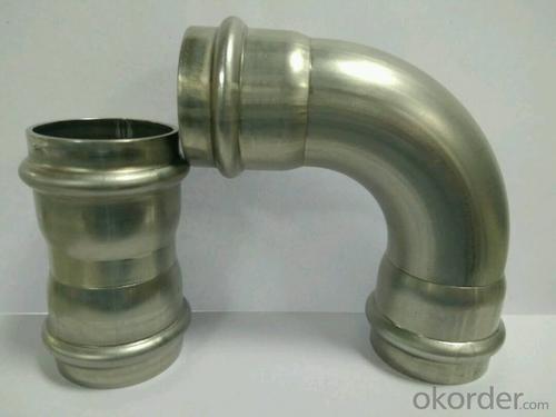 Stainless Steel Sanitary Fitting Coupling &amp; 90deg Elbow 35mm V Profile 304 System 1