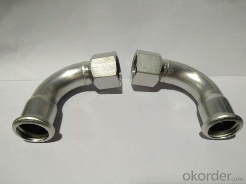 Stainless Steel Sanitary Fitting Female 90deg Elbow DN22x3/4 V Profile 304 System 1