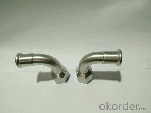 Stainless Steel Sanitary Fitting Female 90deg Elbow DN15x3/4 M Profile 304 System 1