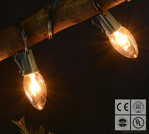 Outdoor Indoor White C7 LED Incandescent Bulb Light String for Advertisement Christmas Decoration System 1