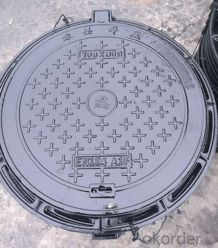 Ductile Casting Iron Manhole Cover with Square or Round Designs System 1