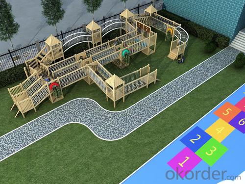 preschool children Amusement equipment outdoor playground wooden slide System 1