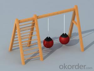wooden swing outdoor playground Amusement equipment children System 1