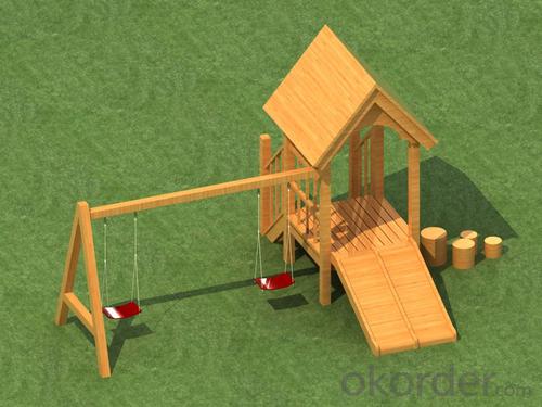 wooden swing outdoor playground Amusement equipment for baby System 1