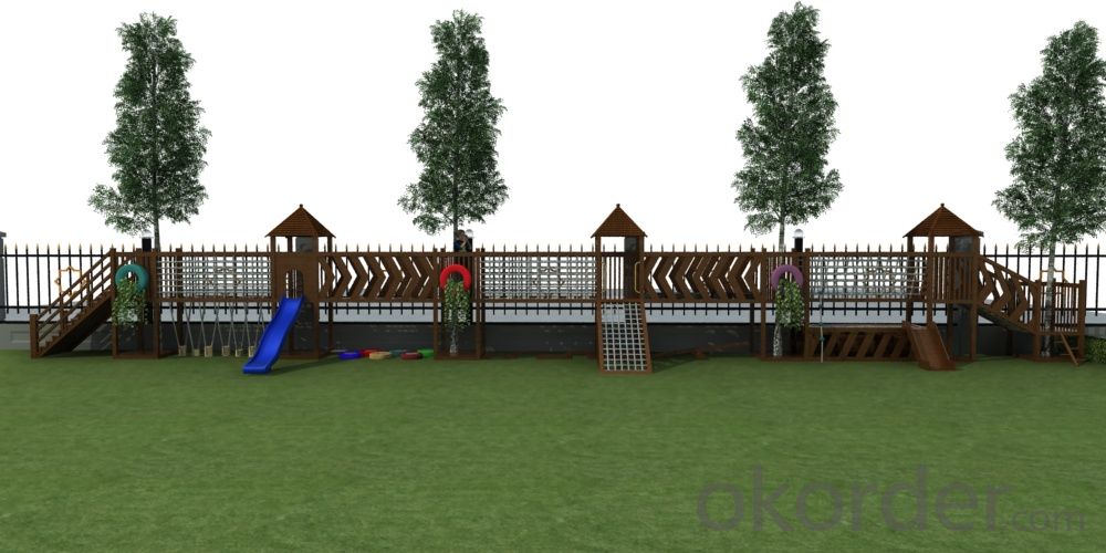 Children Outdoor Adventure Wooden Playground System 1
