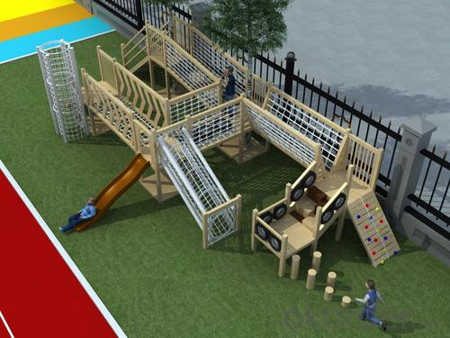 Kids Amusement equipment wooden outdoor playground preschool System 1