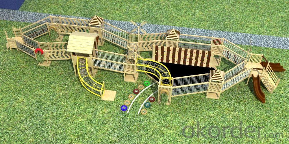 Kindergarten Outdoor Adventure Wooden Playground for Kids System 1