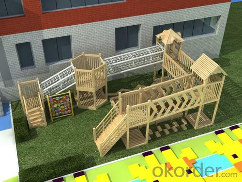 Kids Amusement equipment wooden outdoor playground System 1