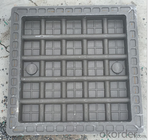 Cast OEM ductile iron manhole cover with superior quality for industries with frame System 1