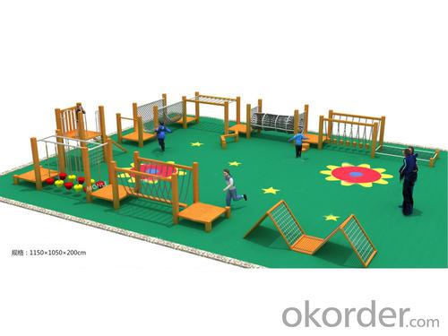 Kids Amusement equipment wooden physical fitness training outdoor playground preschool System 1