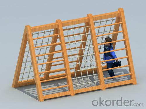 Kids Amusement equipment wooden outdoor playground Climbing frame  preschool HX1301L System 1
