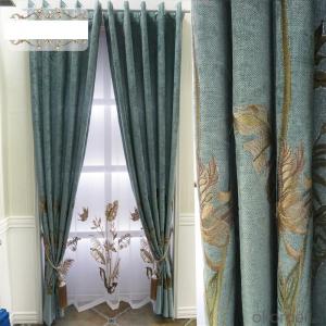 New chenille linen embroidered curtain blackout fabric System 1