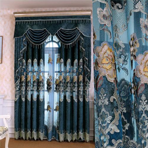 chenille hollow water soluble embroidered curtain System 1