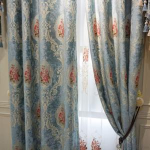Home curtain hotel curtain blackout curtain chenille embossed jacquard curtain home textile fabric