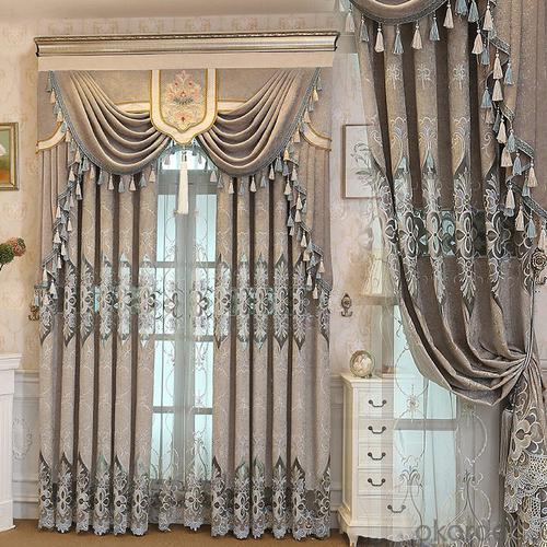 Home curtain hotel curtain blackout curtain chenille shading embroidered curtain fabrics System 1