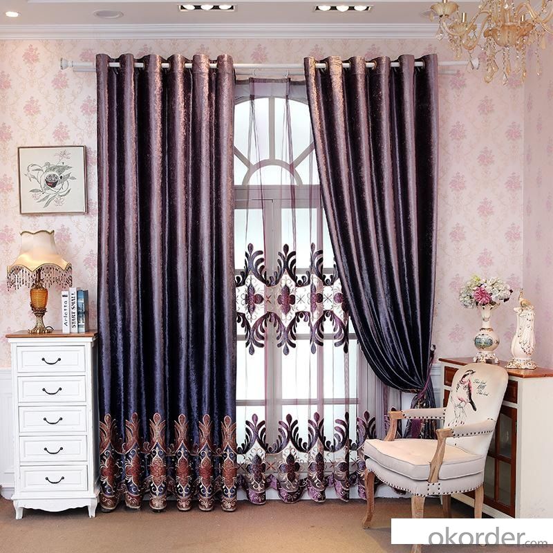 Home curtain hotel curtain blackout curtain velvet laser embroidered