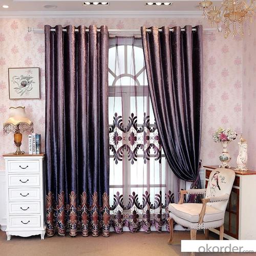 Home curtain hotel curtain blackout curtain velvet laser embroidered velvet curtain System 1