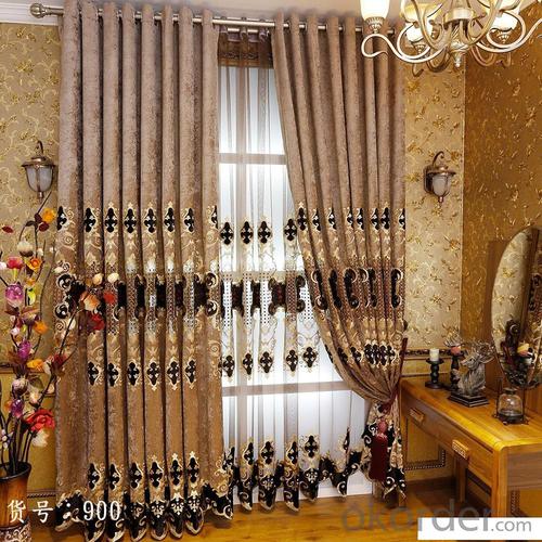 Home curtain hotel curtain blackout curtain chenille embroidery curtain fabric System 1