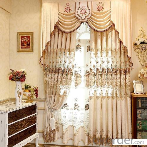 Home curtain hotel curtain blackout curtain embroidery chenille jacquard blackout curtain System 1