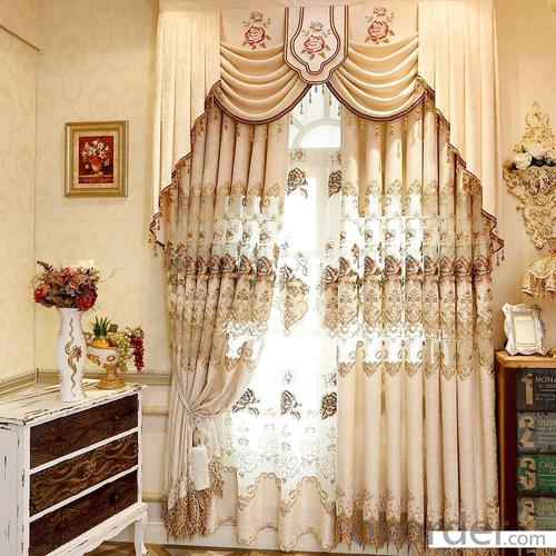 Home curtain hotel curtain  embroidery chenille jacquard blackout  curtain fabric System 1