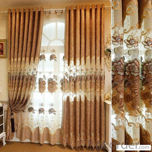 Home curtain hotel curtain blackout curtain half shade embroidered   curtain fabric System 1