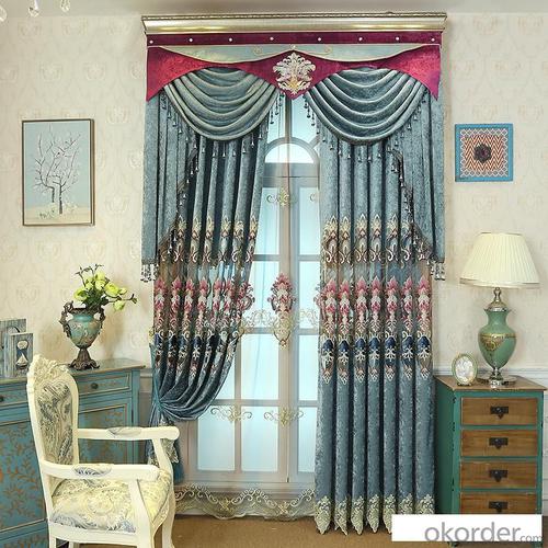 Home curtain hotel curtain blackout curtain chenille European embroidery fabric curtain System 1