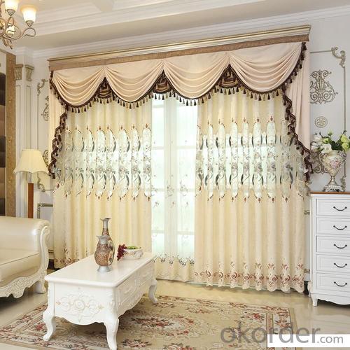 Home curtain hotel curtain blackout curtain chenille  embroidery curtain fabric System 1