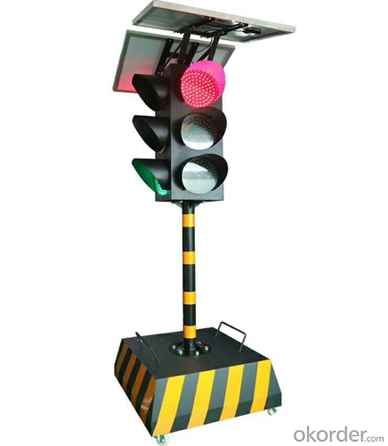 LED Solar  portable traffic light,movable Road safety LED traffic signal light System 1