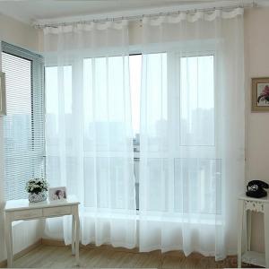 Curtain with Ready Made Solid Color Sheer