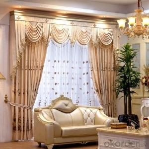 Window Curtains with European Style 100% Polyester Window Printed Blackout System 1