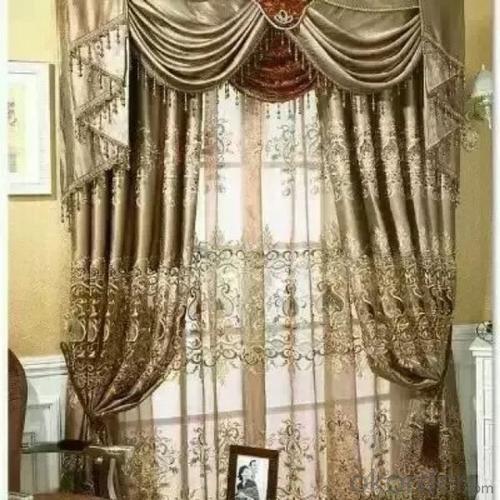 Sheer curtain with embroidered stripe pattern System 1