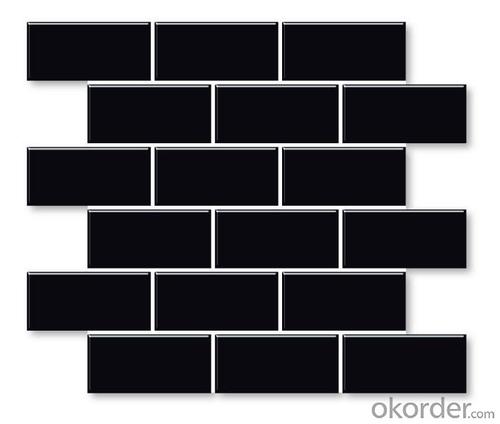 black subway mosaic tile for kitchen wall 45*95mm System 1