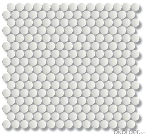 Bianco Penny Round Unglazed Ceramic Mosaic Tile for Backsplash System 1