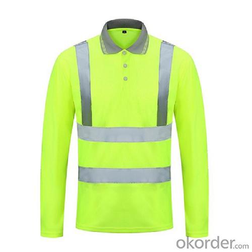 Orange Yellow Work Safety Shirts Long Sleeve Reflective Cloth System 1