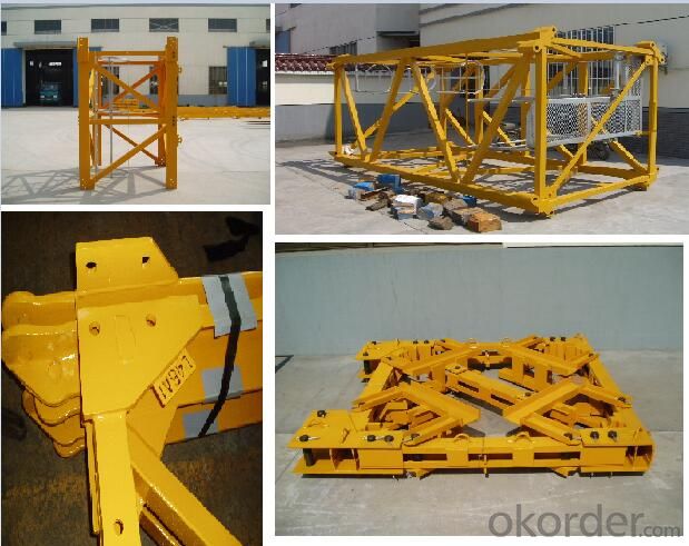Famous Brand Tower Crane Spare Parts: Mast Section, Base Anchorage, Climbing Cage, Tie-in Frame